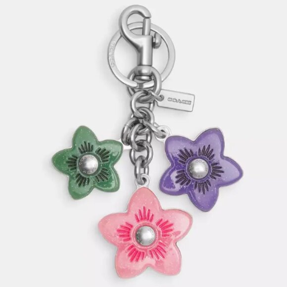 Coach Wildflower Cluster Bag Charm Keychain New with Tags - Picture 10 of 10
